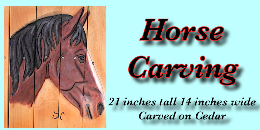 Horse Carving fence art Garden art, yard art is perfect for any garden or cottage. If you have a horse we can design our art work to look just like your horse,